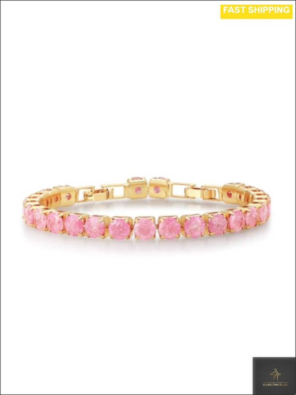 Gold Plated Crystal Tennis Bracelet for Women Healing Stones Gift